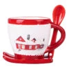 Villa D'Este Tazza Da Colazione Winter Village Con Slitta E Cucchiaino In Ceramica -Forniture Natalizie Negozio 0097976 villa deste tazza da colazione winter village con slitta e cucchiaino in ceramica